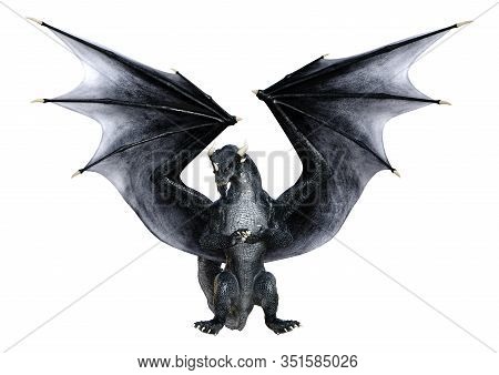 3D Rendering Fairy Tale Dragon On White