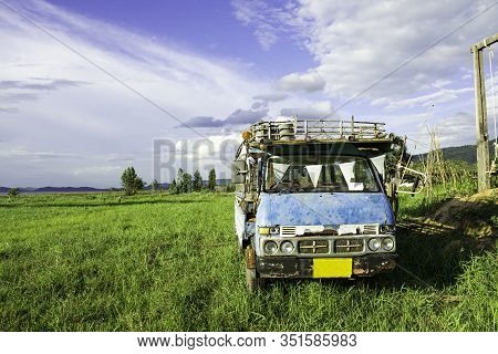 Car Wreck On Fields, Khonkean Province, Thailand - Dec 15, 2019, Cafe Restaurent Attent The Customer