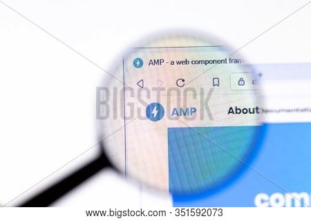 Los Angeles, California, Usa - 18.02.2020: Amp Project Website Page With Close Up Logo. Ampproject.o