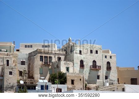 Greece, The Beautiful And Historic Island Of Naxos.  Old Buildings From The Kastro. The Kastro Was T