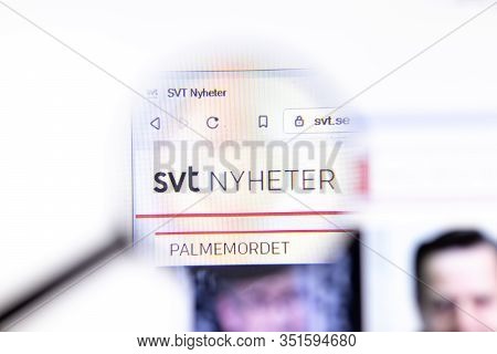 Los Angeles, California, Usa - 18.02.2020: Svt Website Page With Close Up Logo. Svt.se Site Icon On 