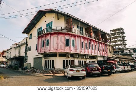 Cityscape Of Old Town In Vientiane, Laos
