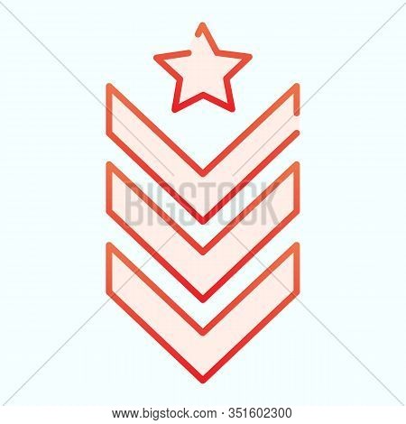 Military Epaulet Flat Icon. Army Rank Vector Illustration Isolated On White. Military Badge Gradient