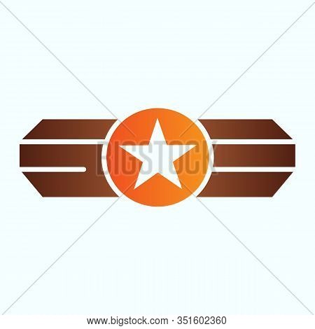 Army Epaulet Flat Icon. Military Rank With One Star Vector Illustration Isolated On White. Army Badg