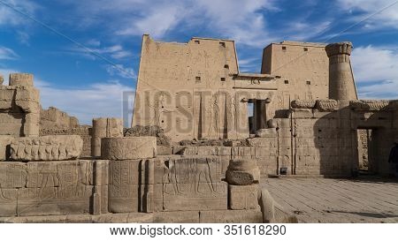 Edfu Is The Site Of The Ptolemaic Temple Of Horus And An Ancient Settlement. Egypt. Edfu Also Spelt 