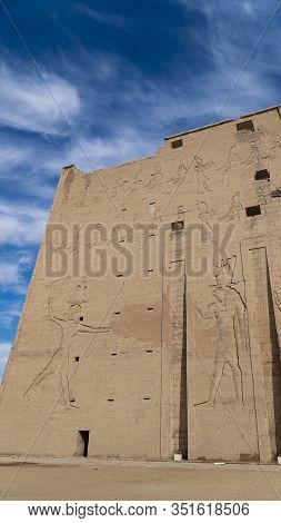 Edfu Is The Site Of The Ptolemaic Temple Of Horus And An Ancient Settlement. Egypt. Edfu Also Spelt 