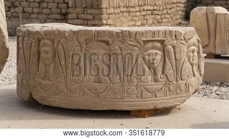 Dendera Temple Or Temple Of Hathor. Egypt. Dendera, Denderah, Is A Small Town In Egypt. Dendera Temp