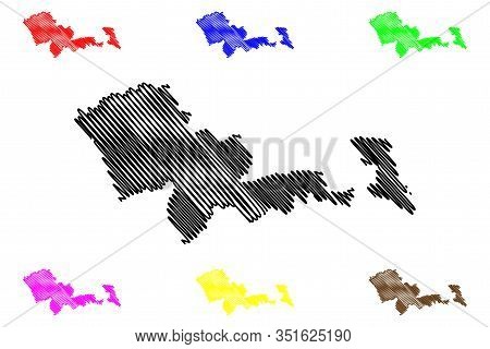 Mafeteng District (districts Of Lesotho, Kingdom Of Lesotho) Map Vector Illustration, Scribble Sketc