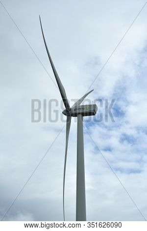 Rizal, Ph - Dec. 21: Pililla Wind Farm Windmill On December 21, 2019 In Pililla, Rizal, Philippines.