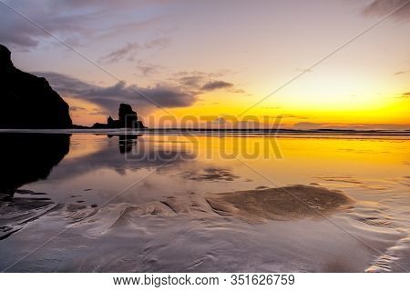 Isle Of Skye, Highlands Of Scotland - Sunset Over Talisker Beach And Ocean