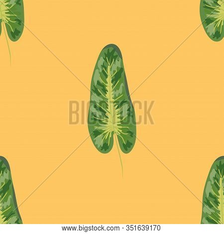 Tropical Plants Seamless Pattern, Tropical Foliage, Pastel Vintage Theme