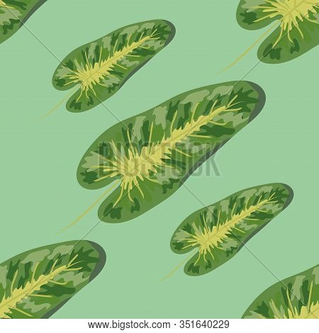 Tropical Plants Seamless Pattern, Tropical Foliage, Pastel Vintage Theme