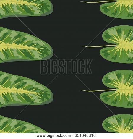 Tropical Plants Seamless Pattern, Tropical Foliage, Pastel Vintage Theme