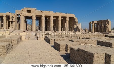 The Ramesseum Is The Memorial Temple Or Mortuary Temple Of Pharaoh Ramesses Ii. It Is Located In The