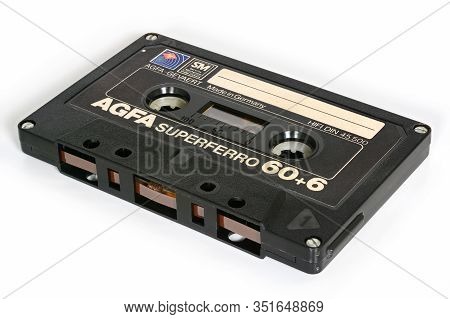 Agfa Superferro 60 Black, Audio Compact Cassette. Rare Vintage Audio Cassette With Sm Security Mecha