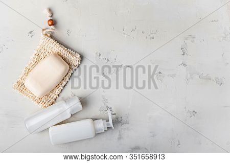 Zero Waste, Sustainable Bathroom And Lifestyle. Natural Soap And Homemade Diy Beauty Products In Reu