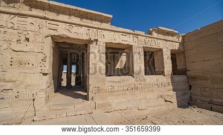 Temple Of Medinet Habu. Egypt, Luxor. The Mortuary Temple Of Ramesses Iii At Medinet Habu Is An Impo
