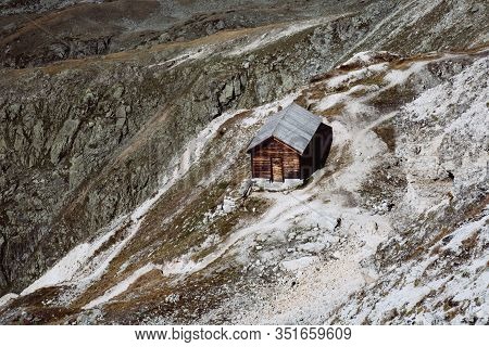 View Of Beautiful Moody Landscape In The Alps. Switzerland, Bella Tola.