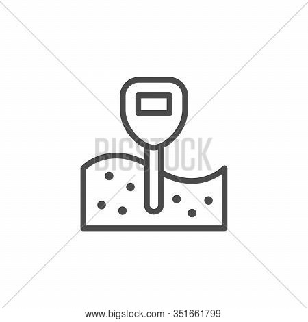 Hydrometer Line Outline Icon And Tool Sign Isolated On White. Tube With Scale And Apparatus For Meas