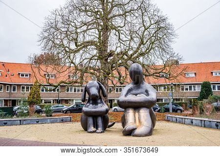 Zeist, Netherlands - January 04, 2020. Big Statues Eden By Ram Katzir In Hogeweg Square