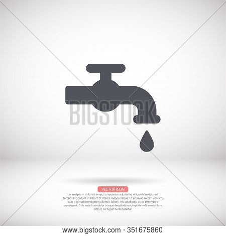 Kitchen Faucet Iconvector Icon , Lorem Ipsum Flat Design