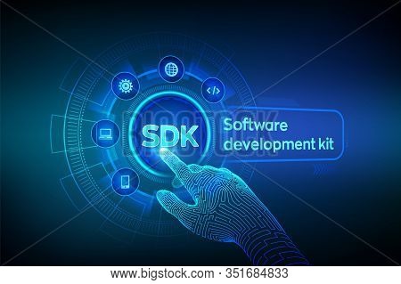 Sdk. Software Development Kit Programming Language Technology Concept On Virtual Screen. Technology 