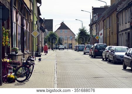 Trzcinsko-zdroj, Poland.8 October 2018. Old Urban Buildings In Town Trzcinsko-zdroj In Western Polan