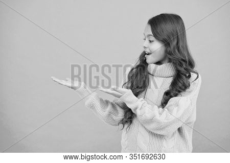 Look Here Copy Space. Positivity Concept. Emotional Baby. Positive Child. Positive Attitude To Life.