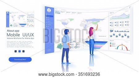 Dashboard, Great Design For Any Site Purposes. Business Infographic Template. Vector Flat Illustrati