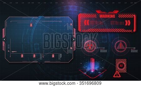 Hud, Ui, Gui Futuristic User Interface Screen Elements Set. High Tech Screen For Video Game. Sci-fi