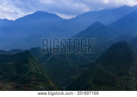 Beautiful Scenery, Popular Tourist Trekking Destination. Rice Field Terraces.  Mountain View In The 