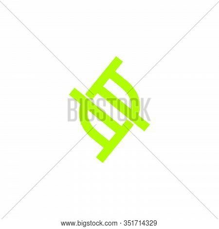 Simple Geometric Leaf Symbol, Overlapping Line Design Logo Vector