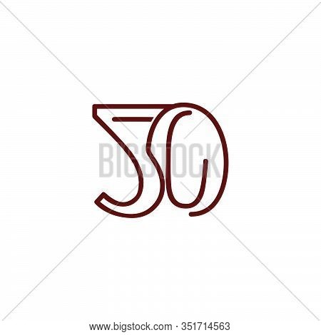 Abstract Number 50 Thin Lines Art Linked Design Vector