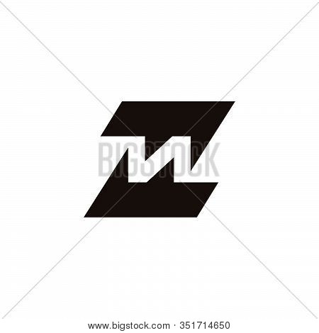 Letter Zn Symbol Geometric Arrow Logo Vector