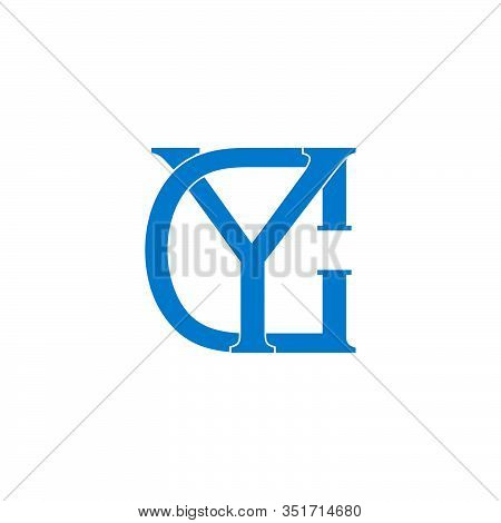 Letter Cy Symbol  Overlapping Flat Design Logo Vector