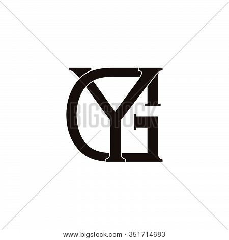 Letter Gy Symbol  Overlapping Flat Design Logo Vector