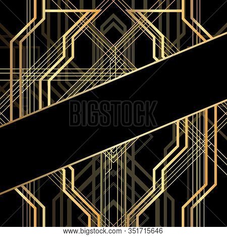 Luxury Geometric Background With Black Space For Text. Vector Illustrated Vintage Wedding Invitation