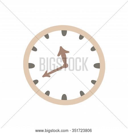 Round Wall Clock. Vector On A White Background.