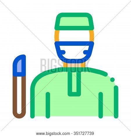 Korean Doctor Icon Vector. Outline Korean Doctor Sign. Isolated Contour Symbol Illustration