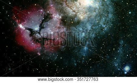 Pleiades In A Dark Night Sky. Elements Of This Image Furnished By Nasa.