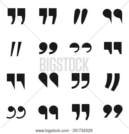 Comma, Comma Icon, Punctuation Mark. Set Of Black Comma Signs Isolated On White. Vector, Cartoon Ill