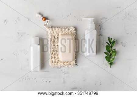 Zero Waste, Sustainable Bathroom And Lifestyle. Natural Soap And Homemade Diy Beauty Products In Reu