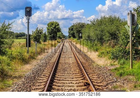 Old Railrods Tracks In A Landscape Environment Found In Northern Europe