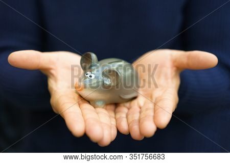 On The Hand Is A Small Figure Of A Mouse