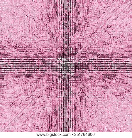 Abstract Pink Techno Background, Abstract Illustration With Colorful Spots In Nature Style. Design F