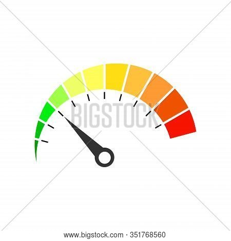 Colorful Speedometer Icon In Flat Style- Vector Illustration.