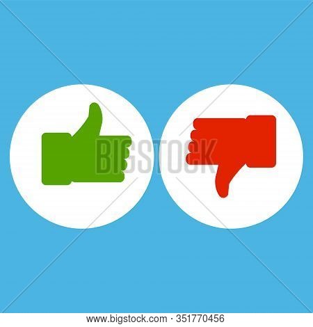 Like And Dislike Flat Symbol - Vector Illustration