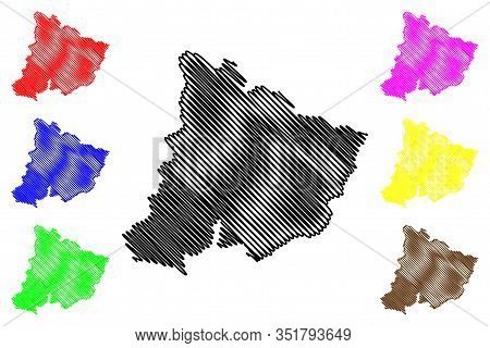 Pomoravlje District (republic Of Serbia, Districts In Sumadija And Western Serbia) Map Vector Illust
