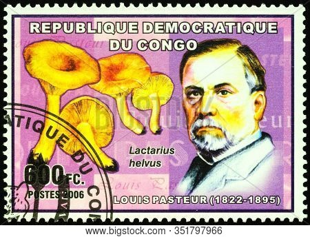 Moscow, Russia - February 19, 2020: Stamp Printed In Congo, Shows Louis Pasteur (1822-1895), French 