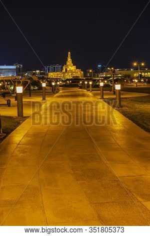 Fanar,doha, Qatar- 18 January 2020: Fanar During The Night